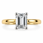 Emerald Diamond Solitaire Ring