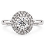 Round Diamond Double Halo Ring