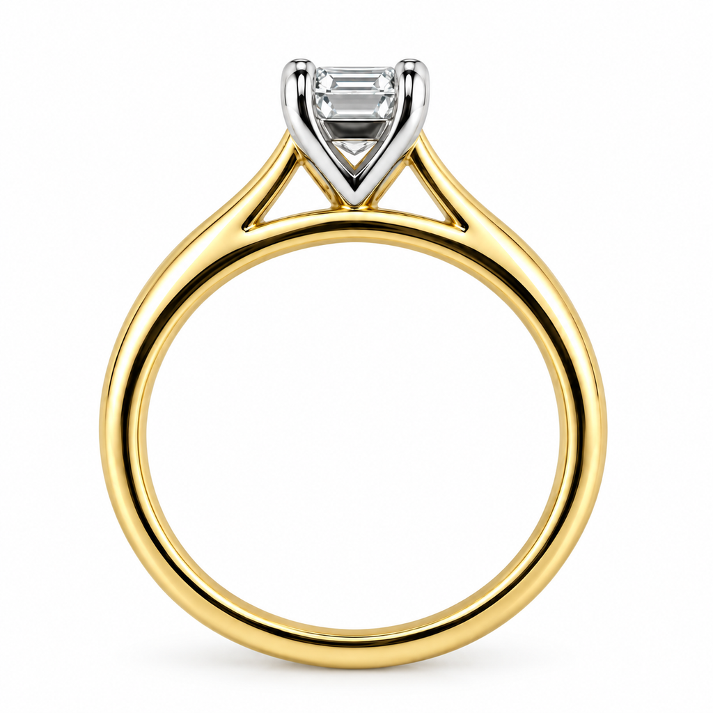 Emerald Diamond Solitaire Ring