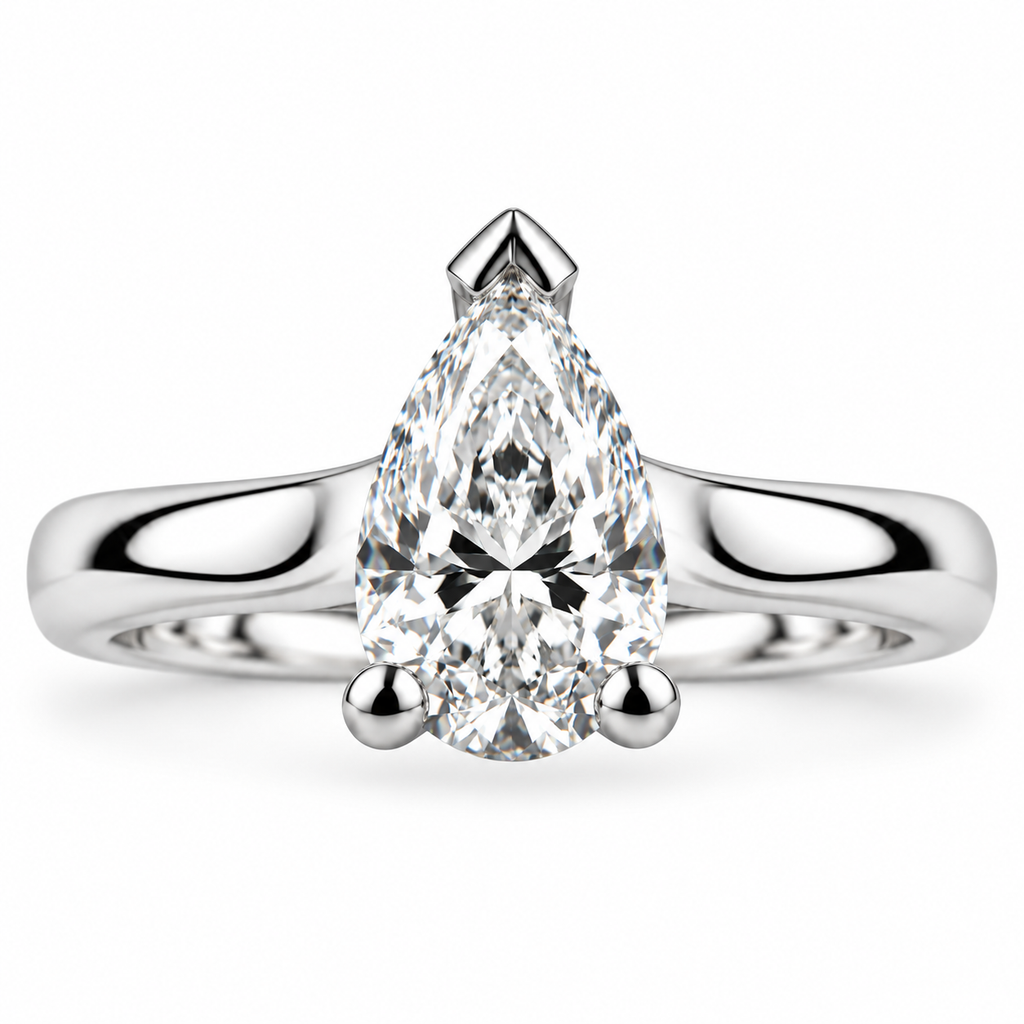 Pear Diamond Solitaire Ring