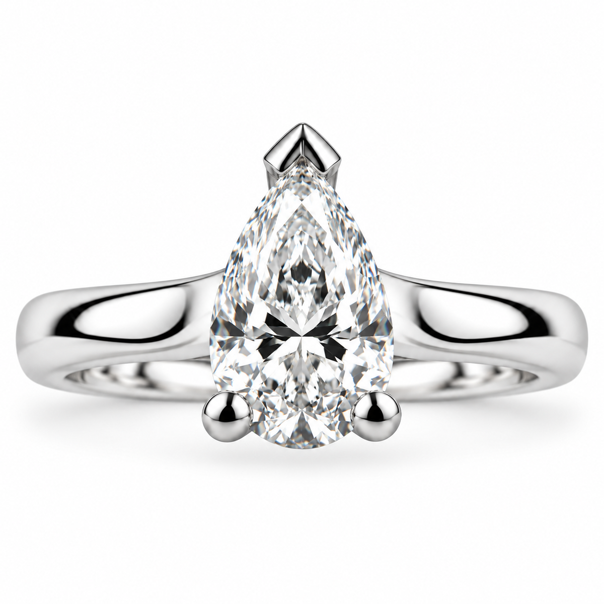 Pear Diamond Solitaire Ring