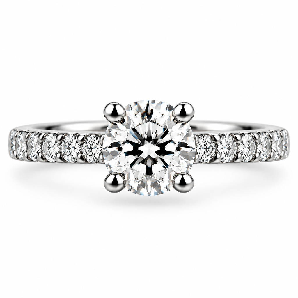 Round Diamond and Diamond Shoulders