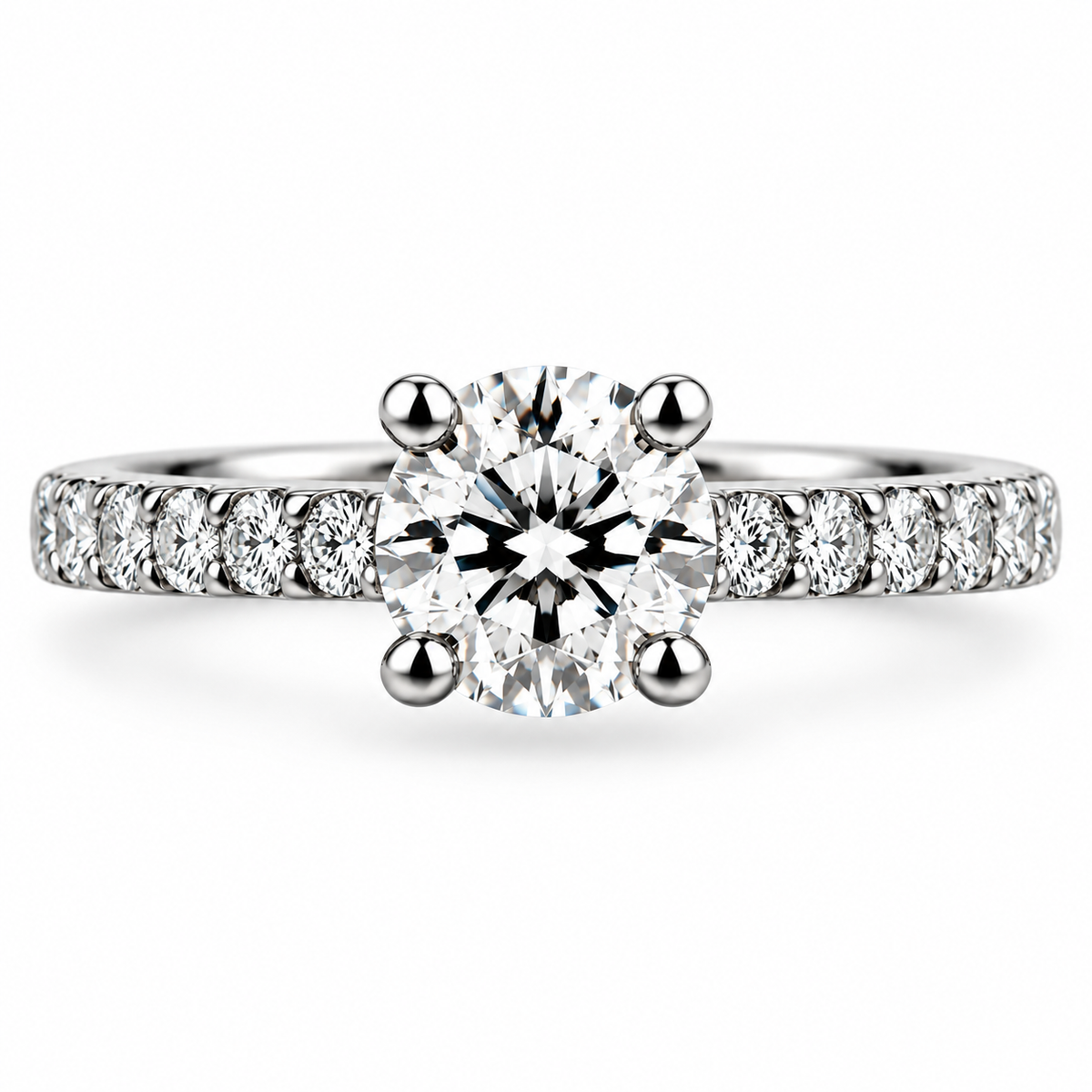Round Diamond and Diamond Shoulders
