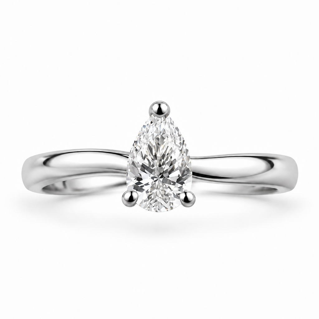 Pear Diamond Solitaire Ring