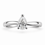 Pear Diamond Solitaire Ring