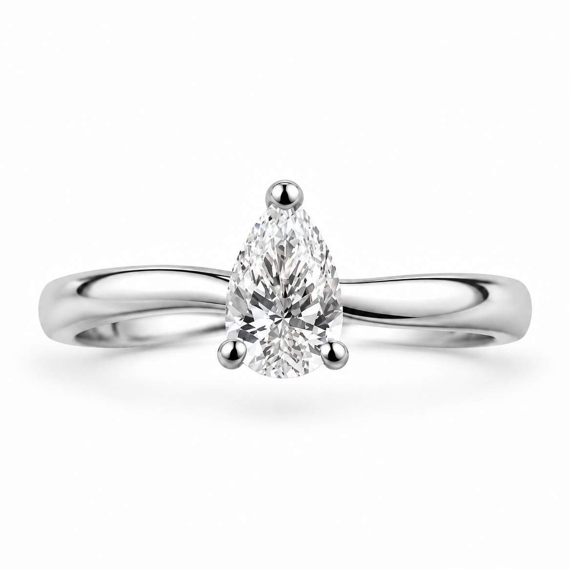 Pear Diamond Solitaire Ring