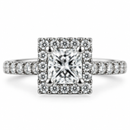 Princess Diamond Halo Ring