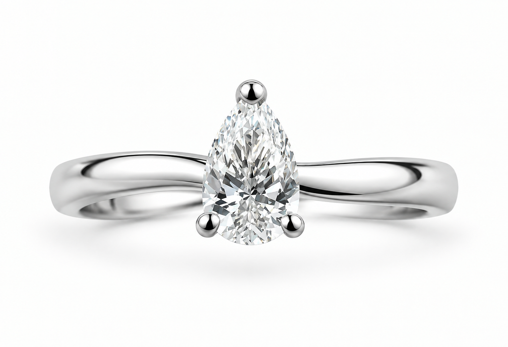 Pear Diamond Solitaire Ring