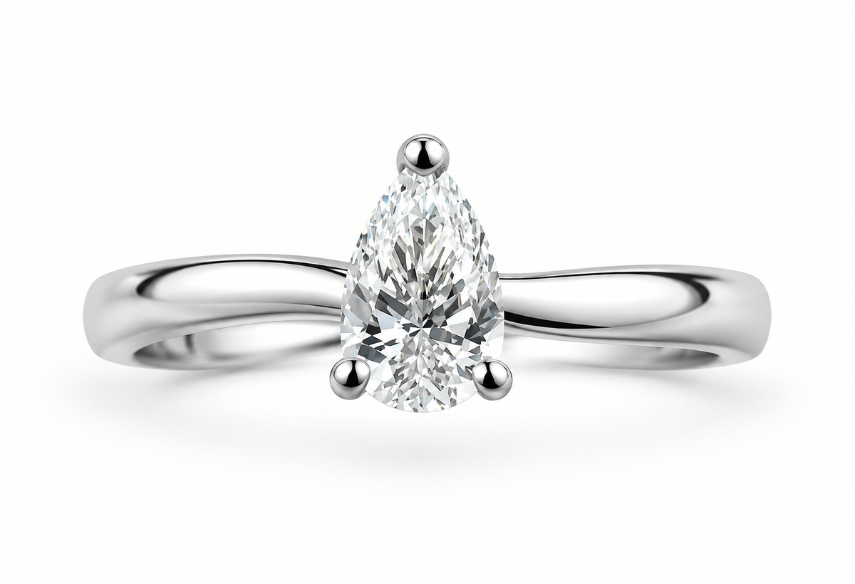 Pear Diamond Solitaire Ring