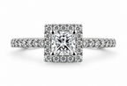 Princess Diamond Halo Ring