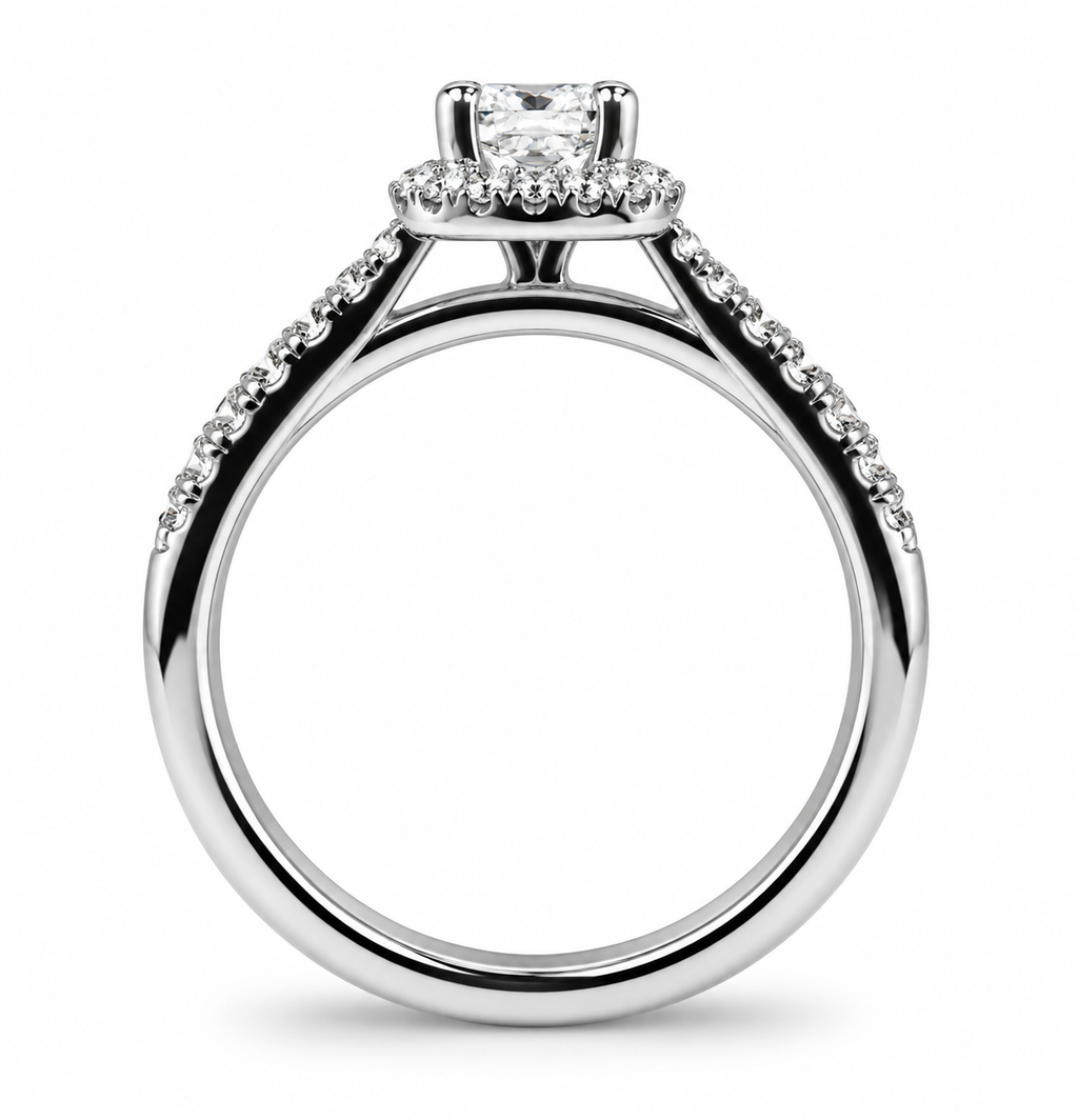 Princess Diamond Halo Ring