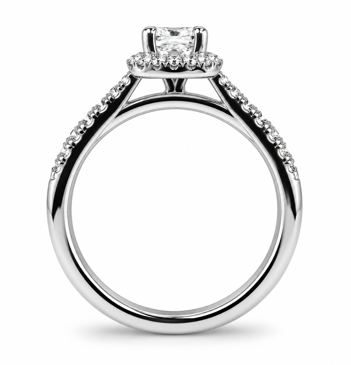 Princess Diamond Halo Ring