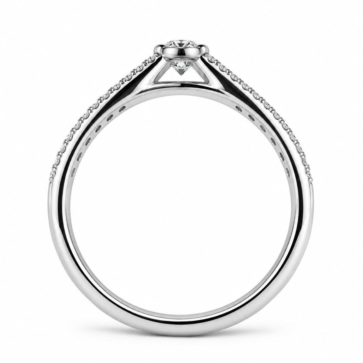 Split Shoulder Diamond Ring