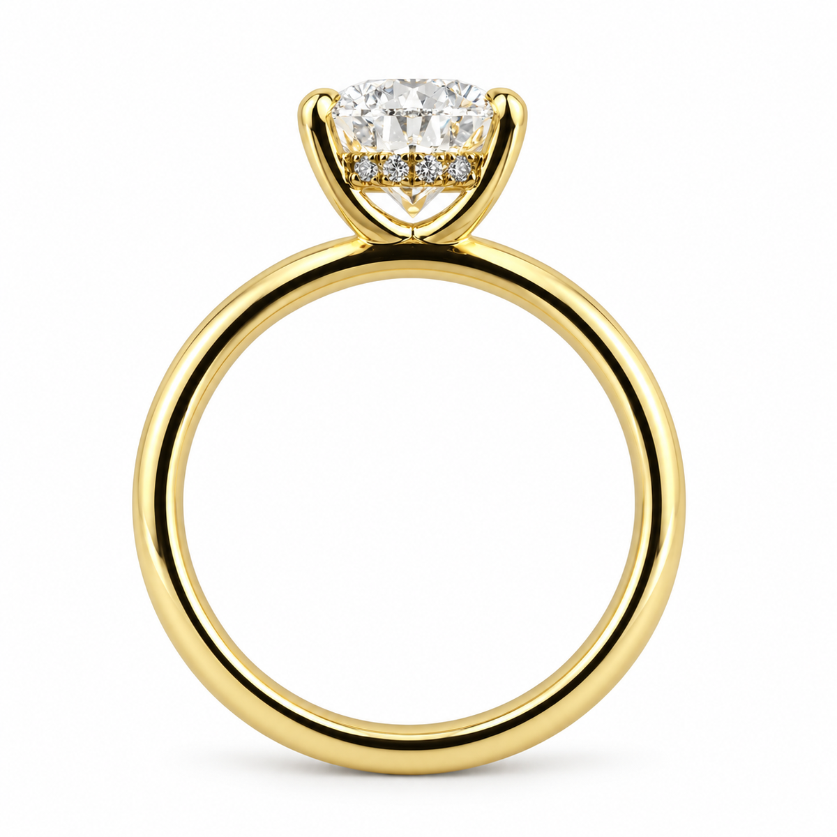 Lab Grown Pear Hidden Halo Solitaire