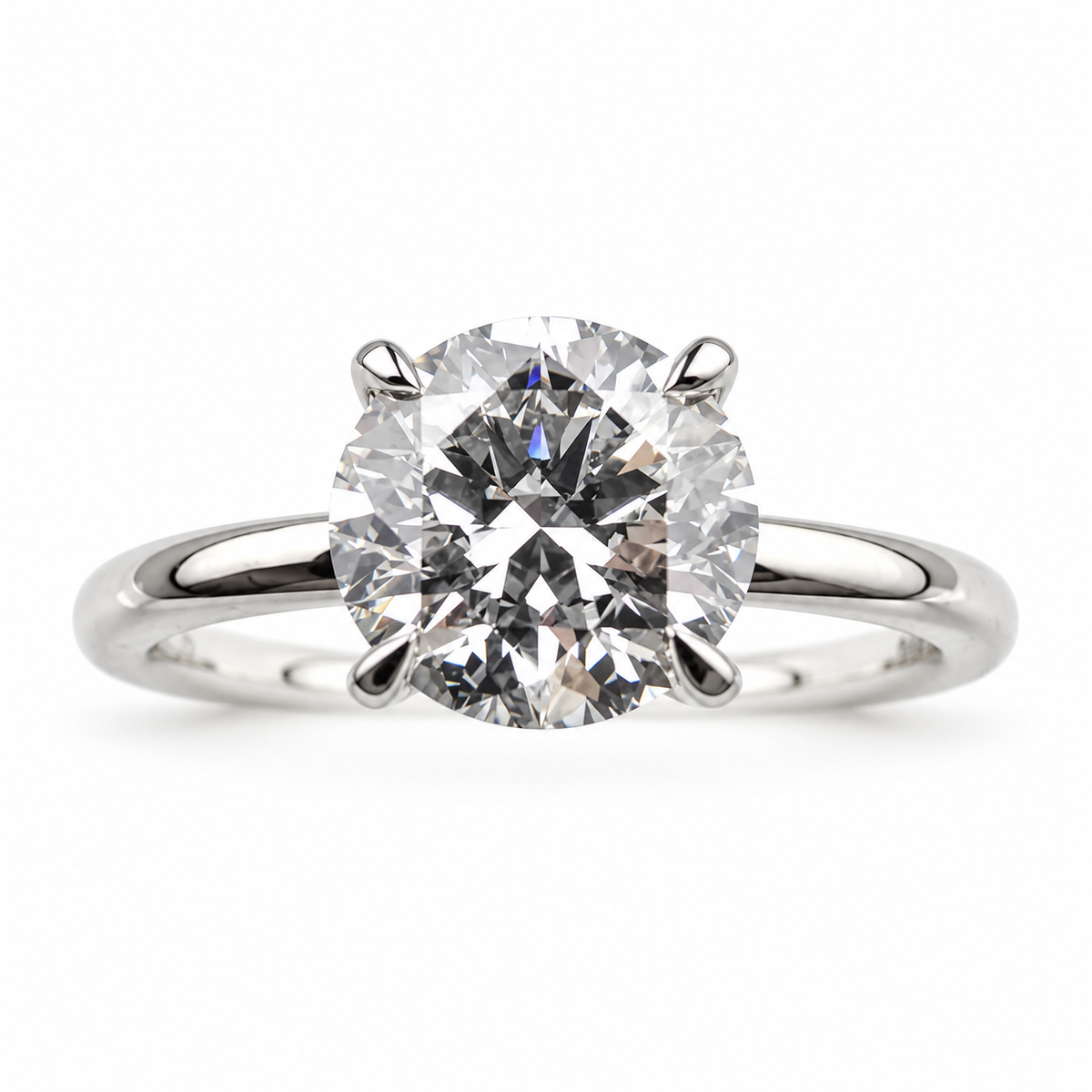 Lab Grown Round Hidden Halo Solitaire