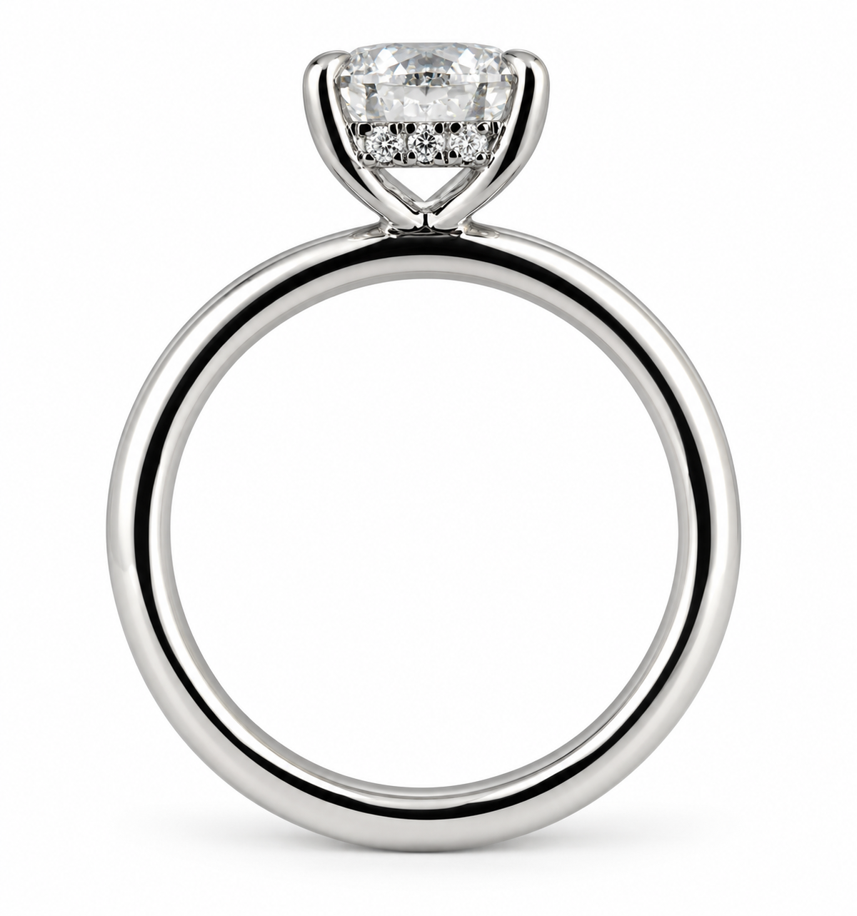 Lab Grown Round Hidden Halo Solitaire
