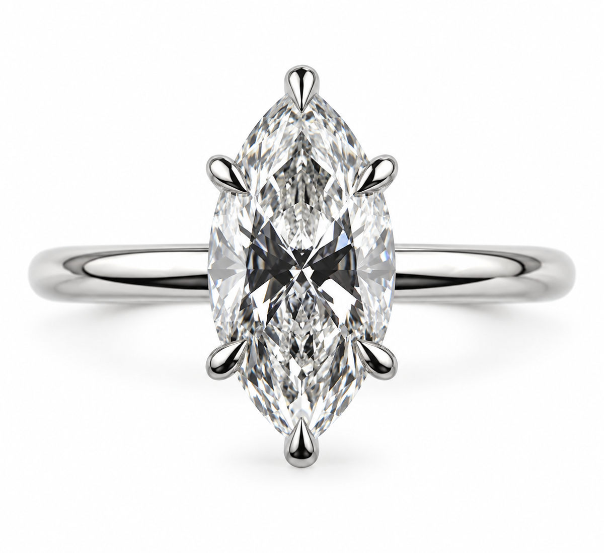 Lab Grown Marquise Hidden Halo Solitaire