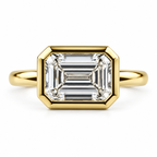 Lab Grown Bezel Set Emerald Solitaire Ring