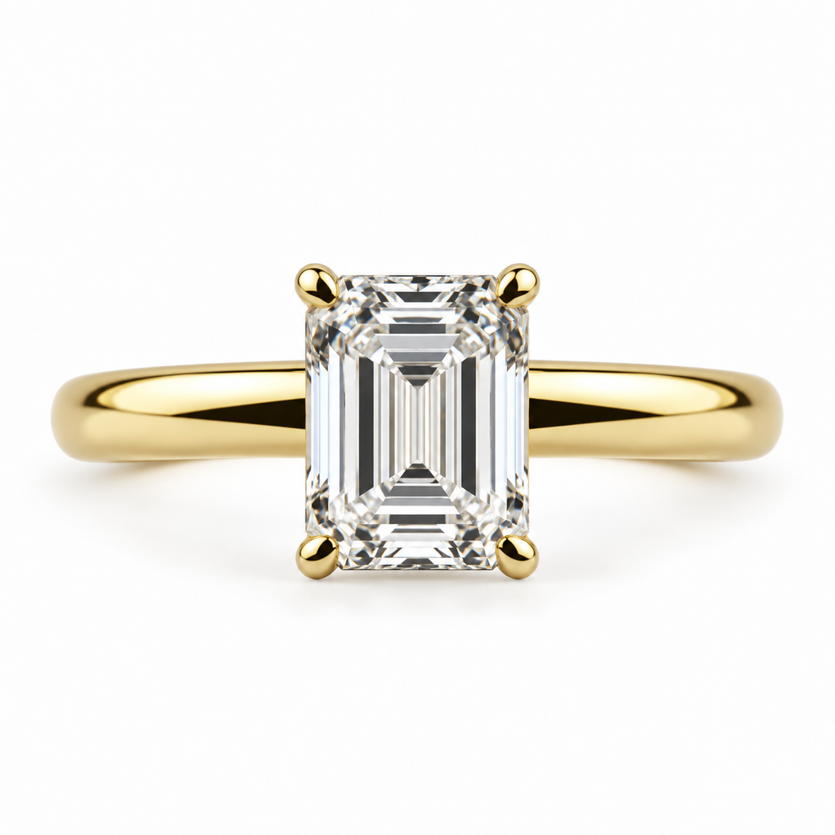 Lab Grown Emerald Solitaire Ring