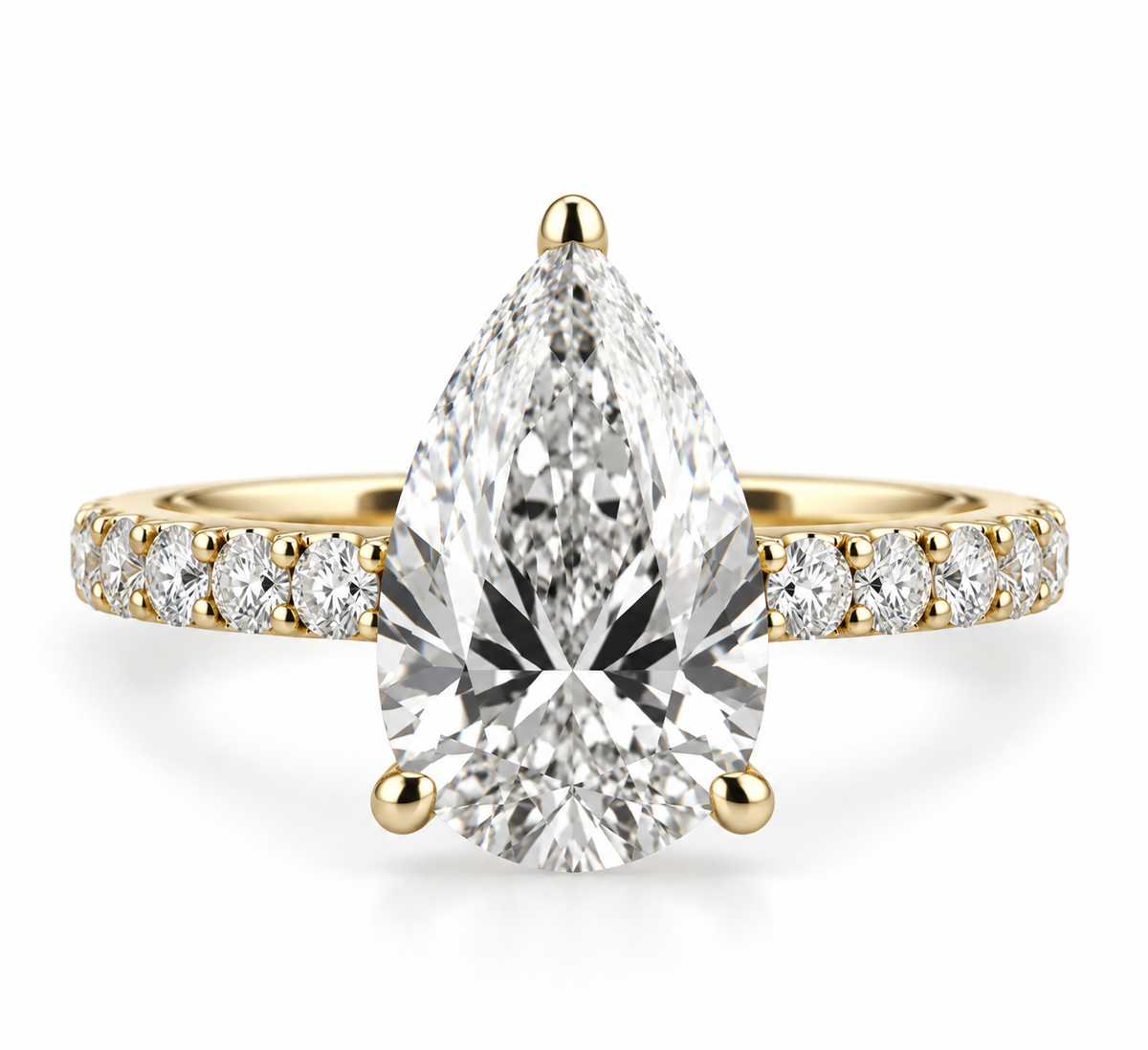 Lab Grown Pear Diamond Shoulder Ring