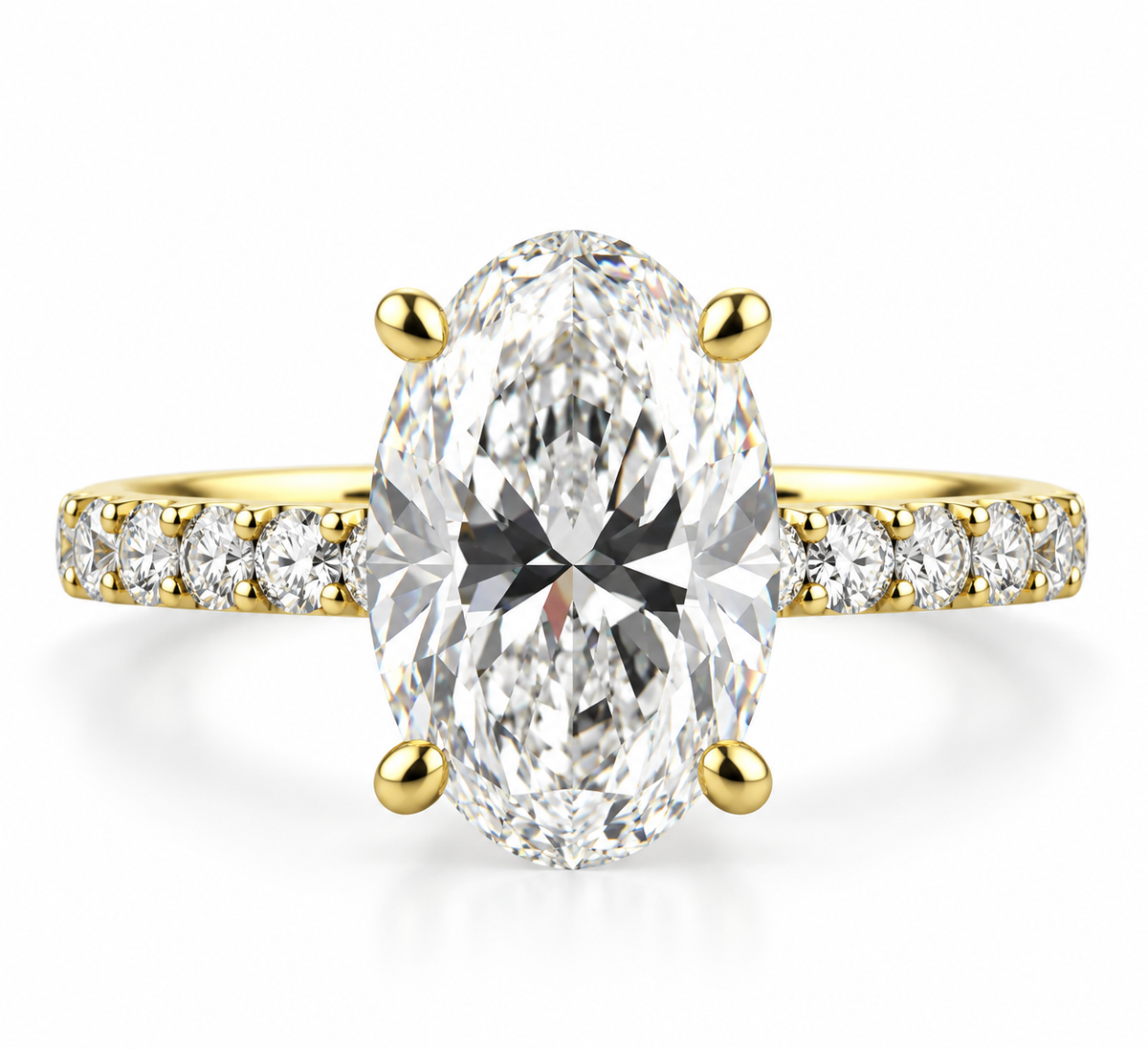 Lab Grown Oval Diamond Shoulder Ring