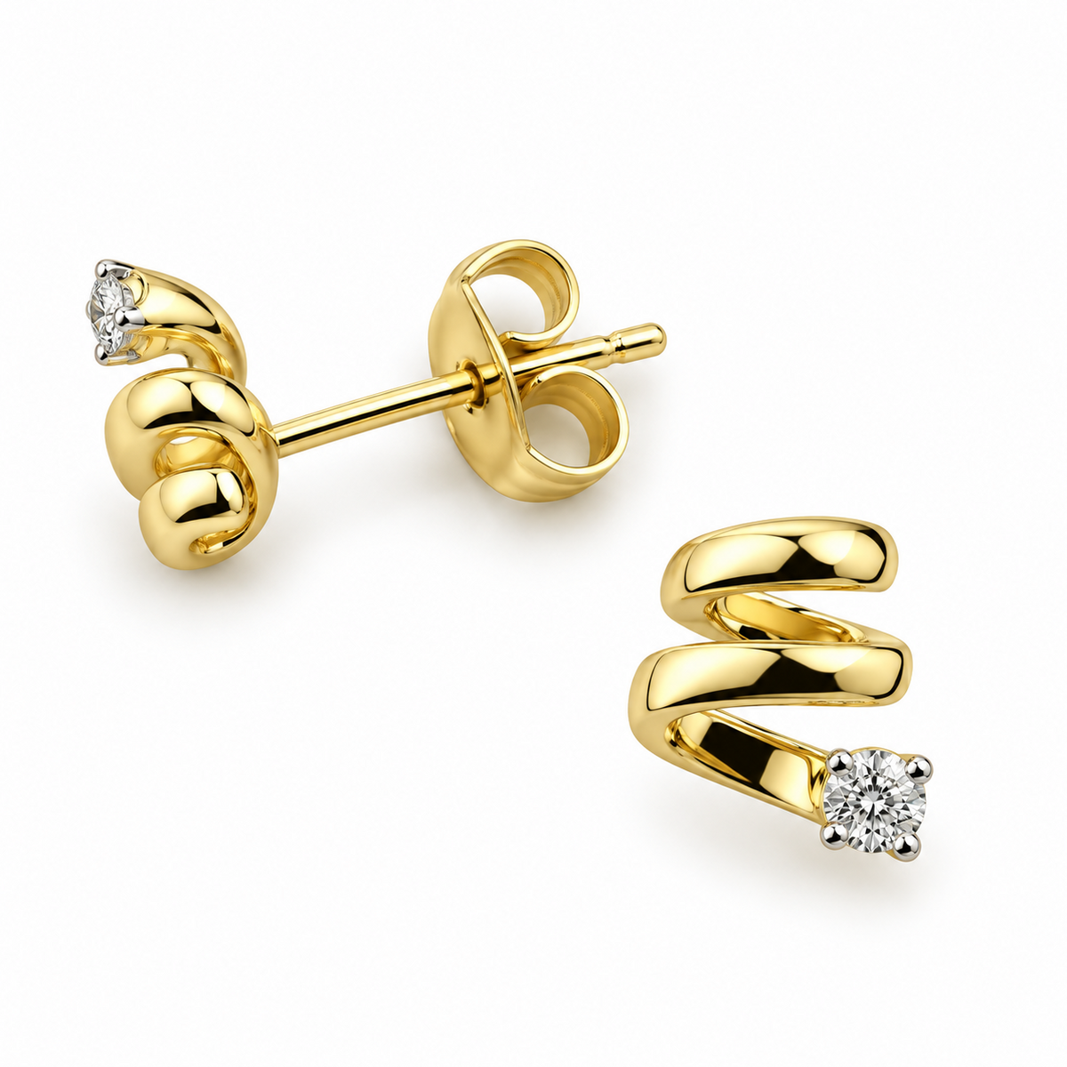 Diamond Swirl Studs