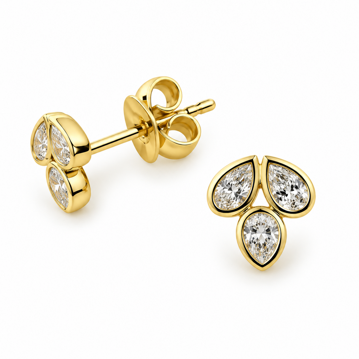 Mixed Cut Diamond Studs