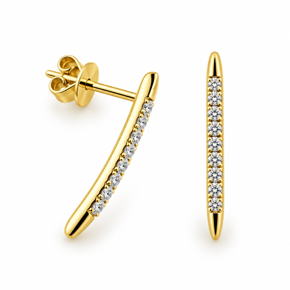 Gold Diamond Drop Earrings