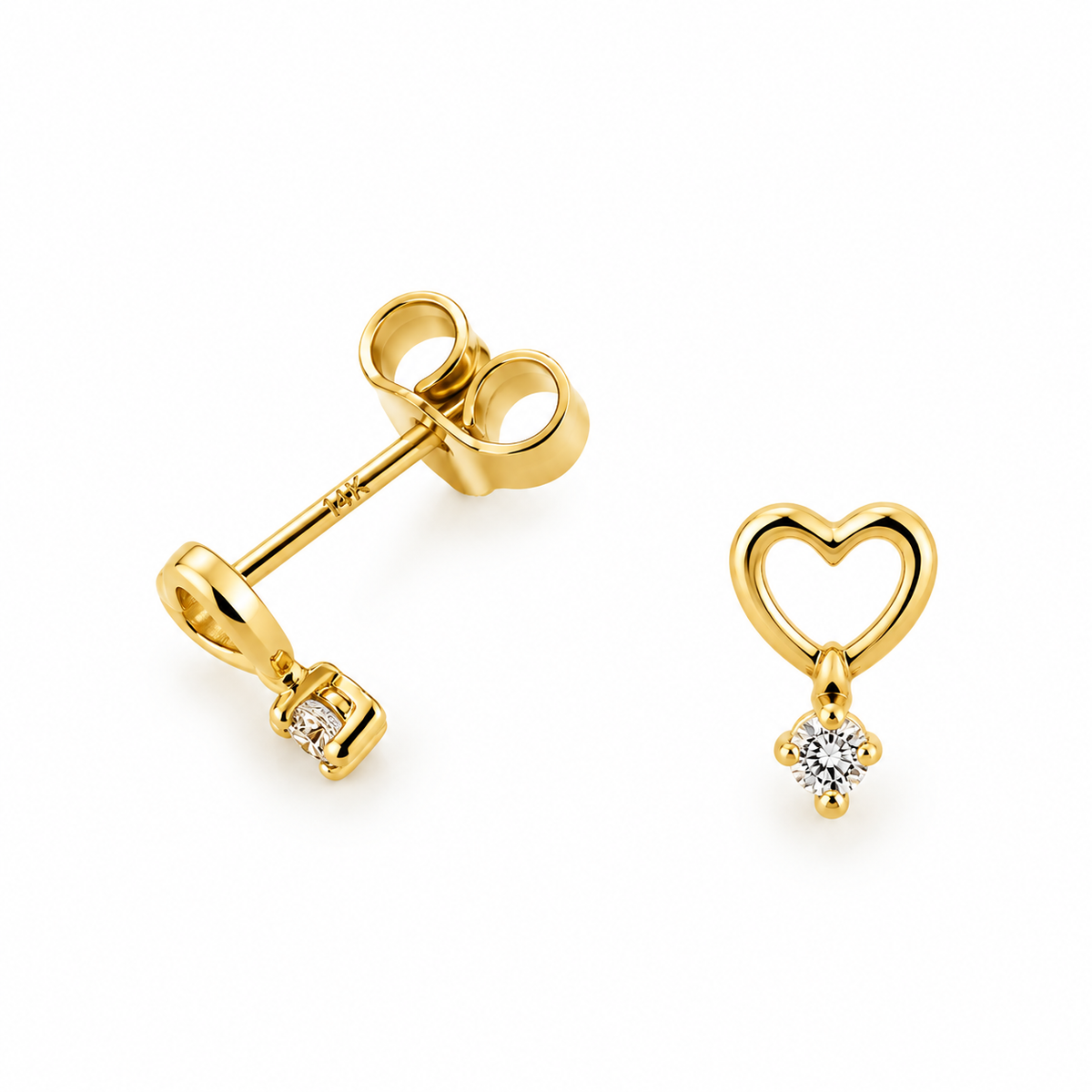 Heart Shaped Diamond Drop Earrings