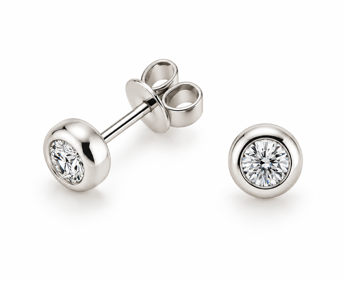 Rubover Set Diamond Studs