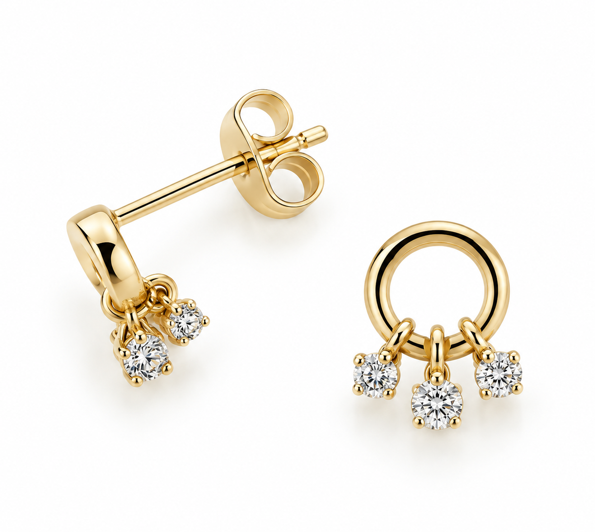 Circle Stud Diamond Earrings
