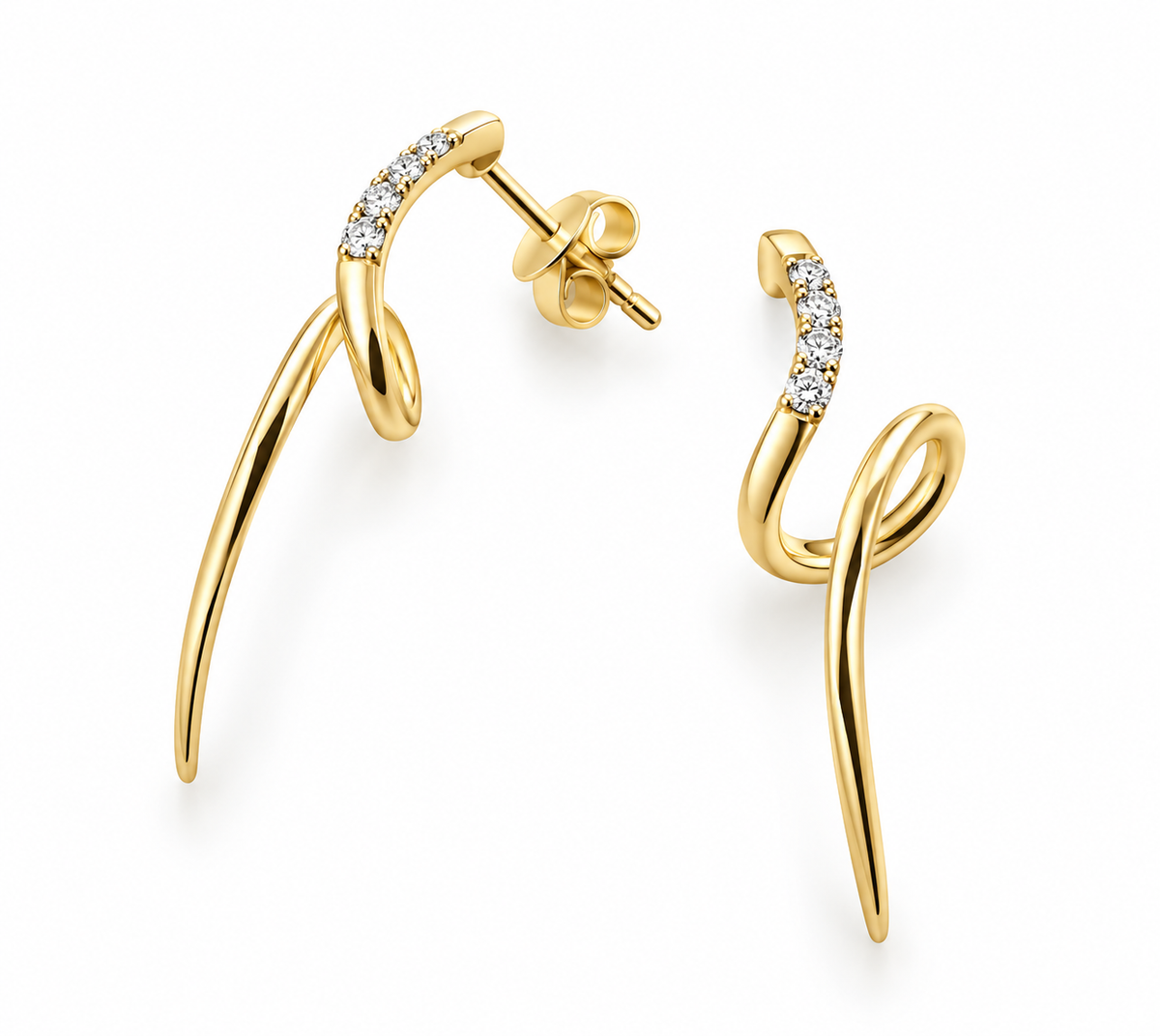 Diamond Spiral Earrings