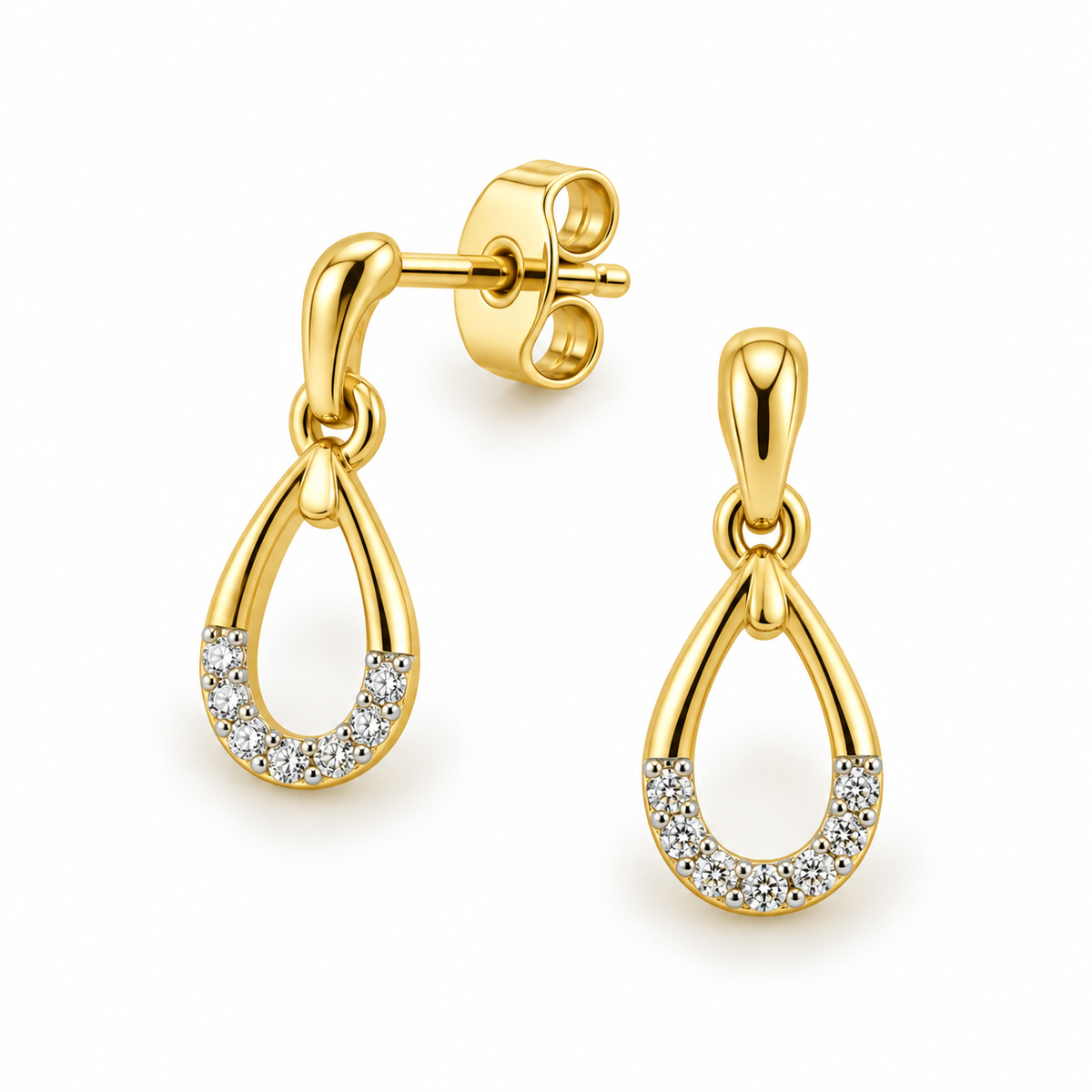 Diamond Drop Pear Earrings
