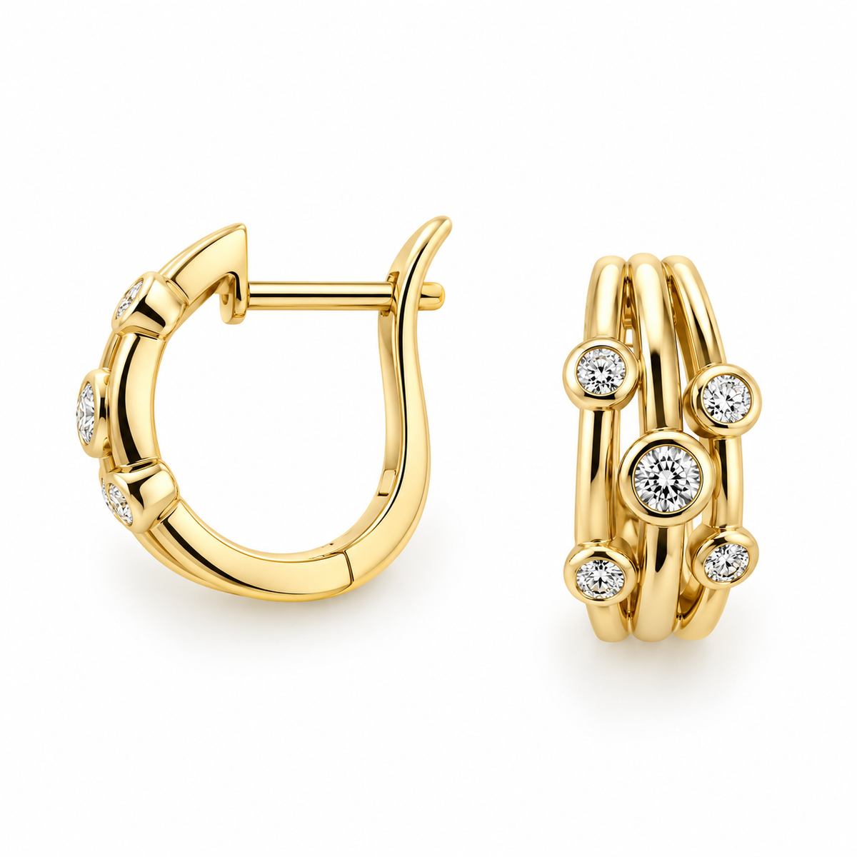 Diamond Hoop Bubble Earings