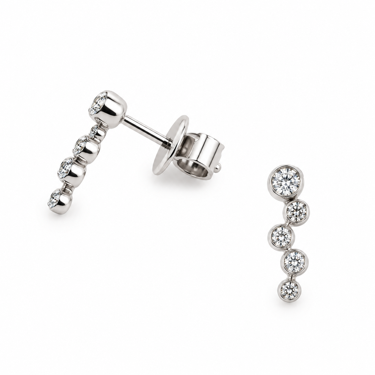 Diamond Staggered Bubble Earring