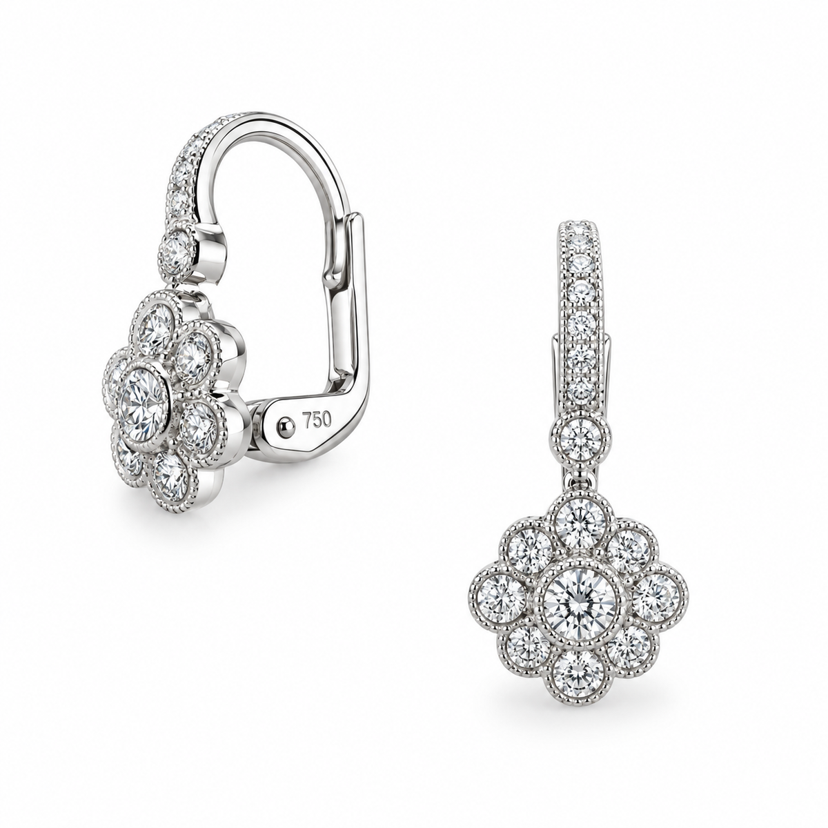 Vintage Diamond Hoop Earrings