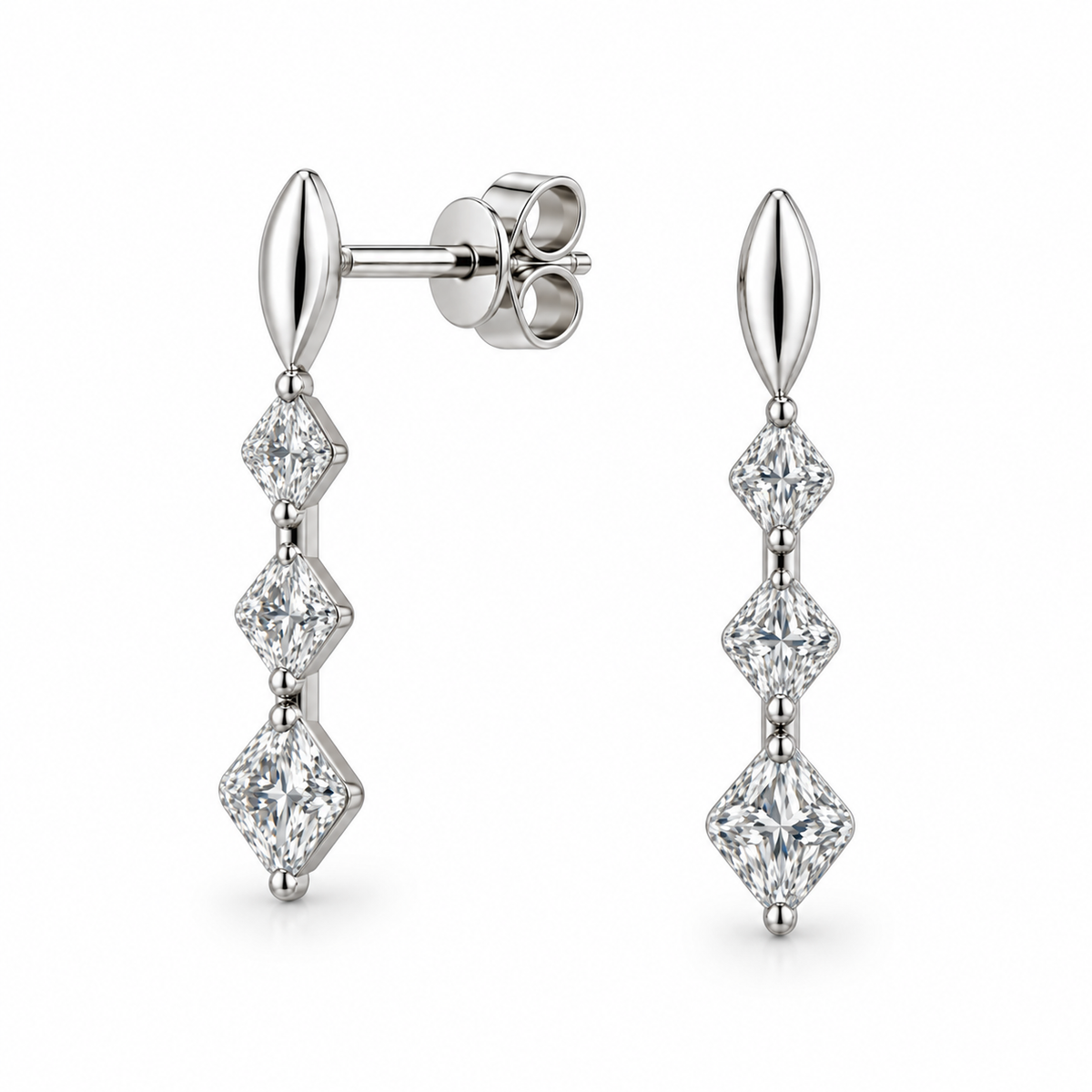 Special Cut Diamond Drop Earrings