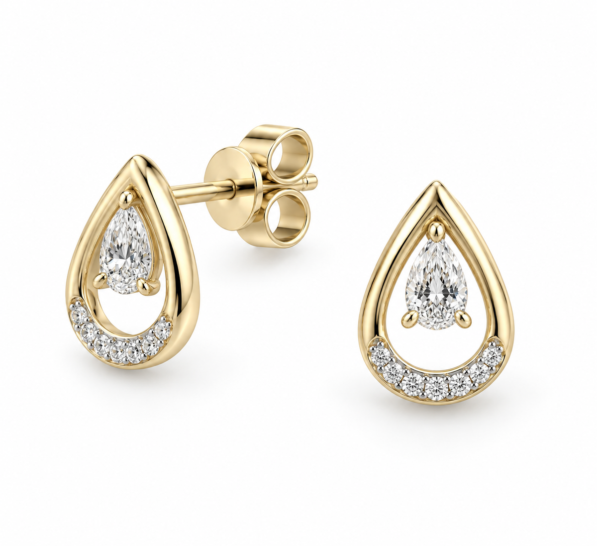 Open Pear Diamond Earrings