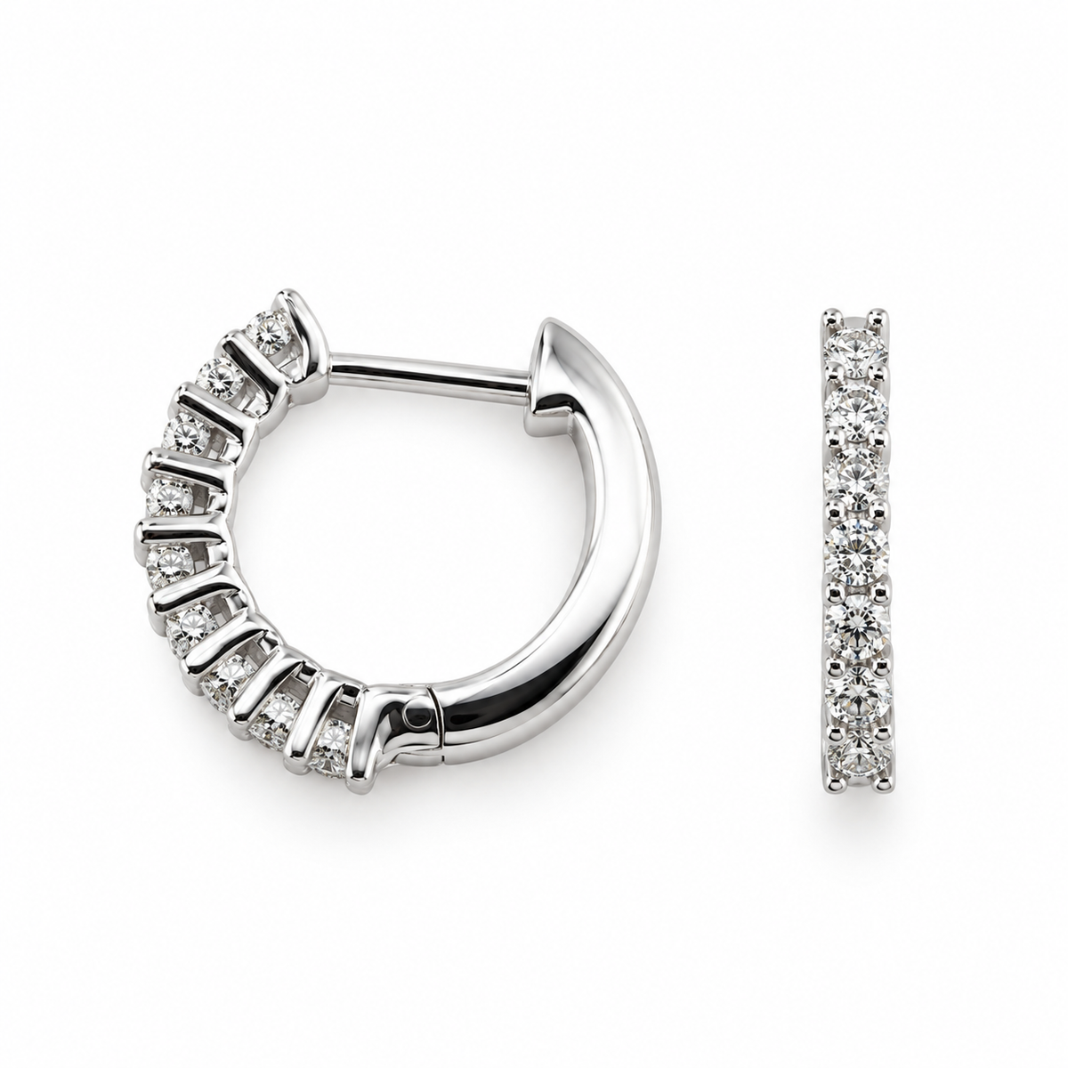 Claw Set Diamond Hoop Earrings