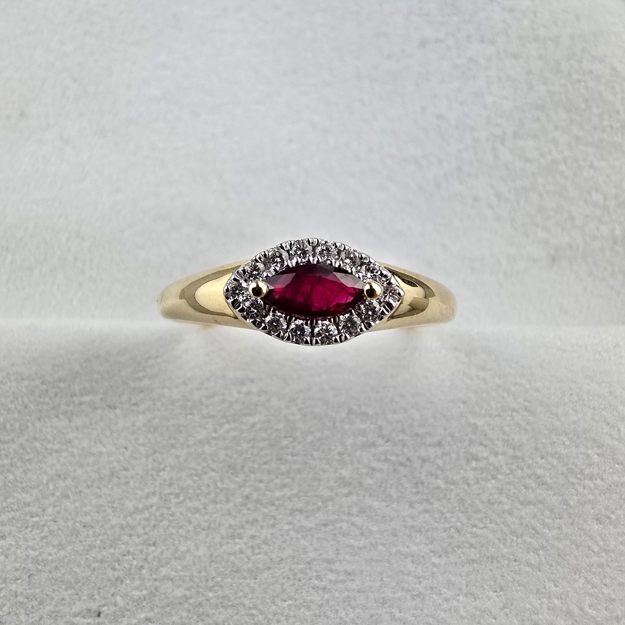 Marquise Ruby and Diamond Dress Ring