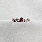 Ruby and Diamond Double Bubble Ring