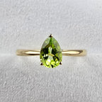Pear Cut Peridot Ring