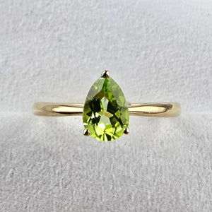 Pear Cut Peridot Ring