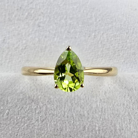 Pear Cut Peridot Ring
