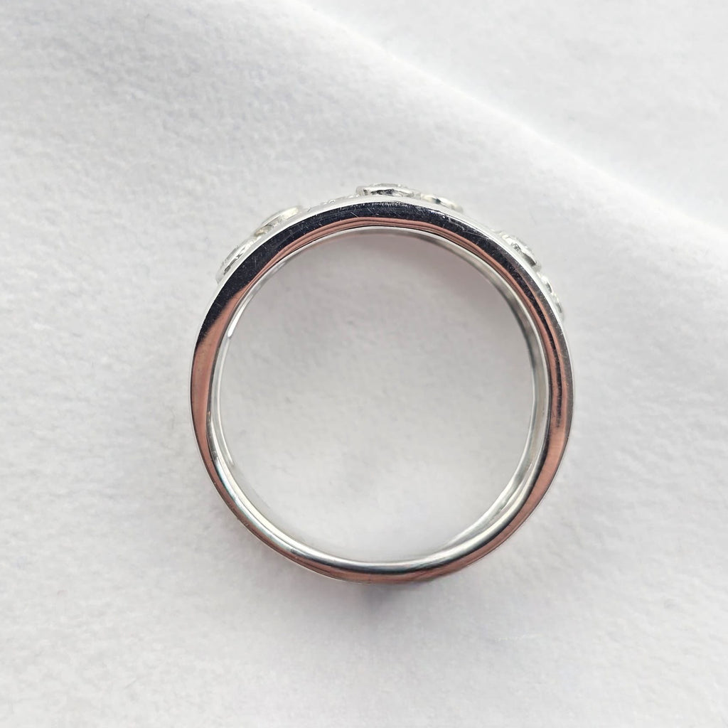 Four Row Diamond Bubble Ring