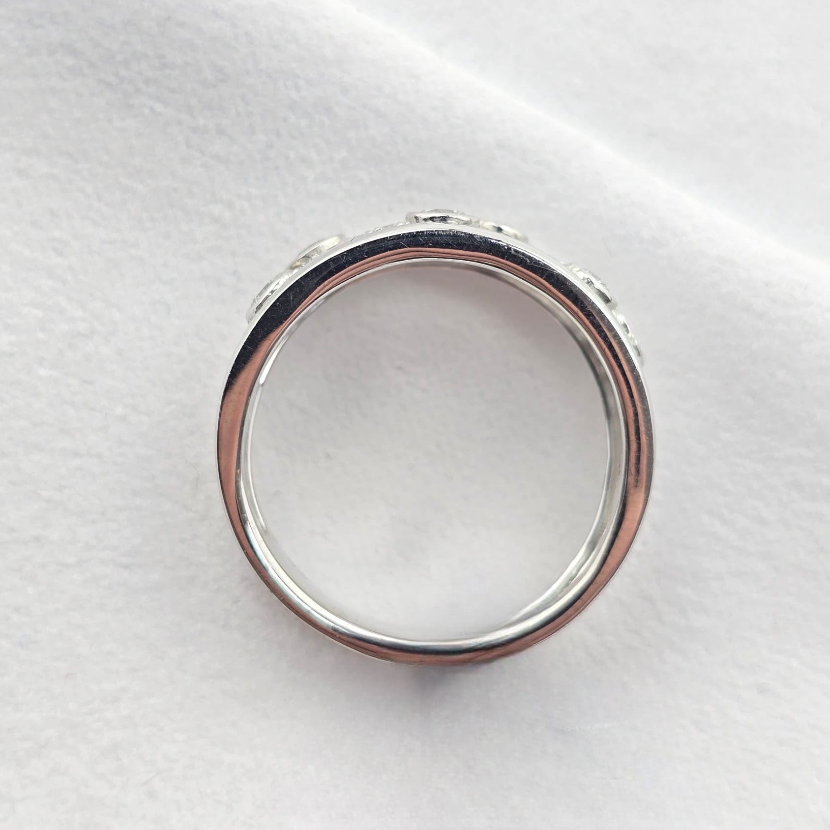 Four Row Diamond Bubble Ring