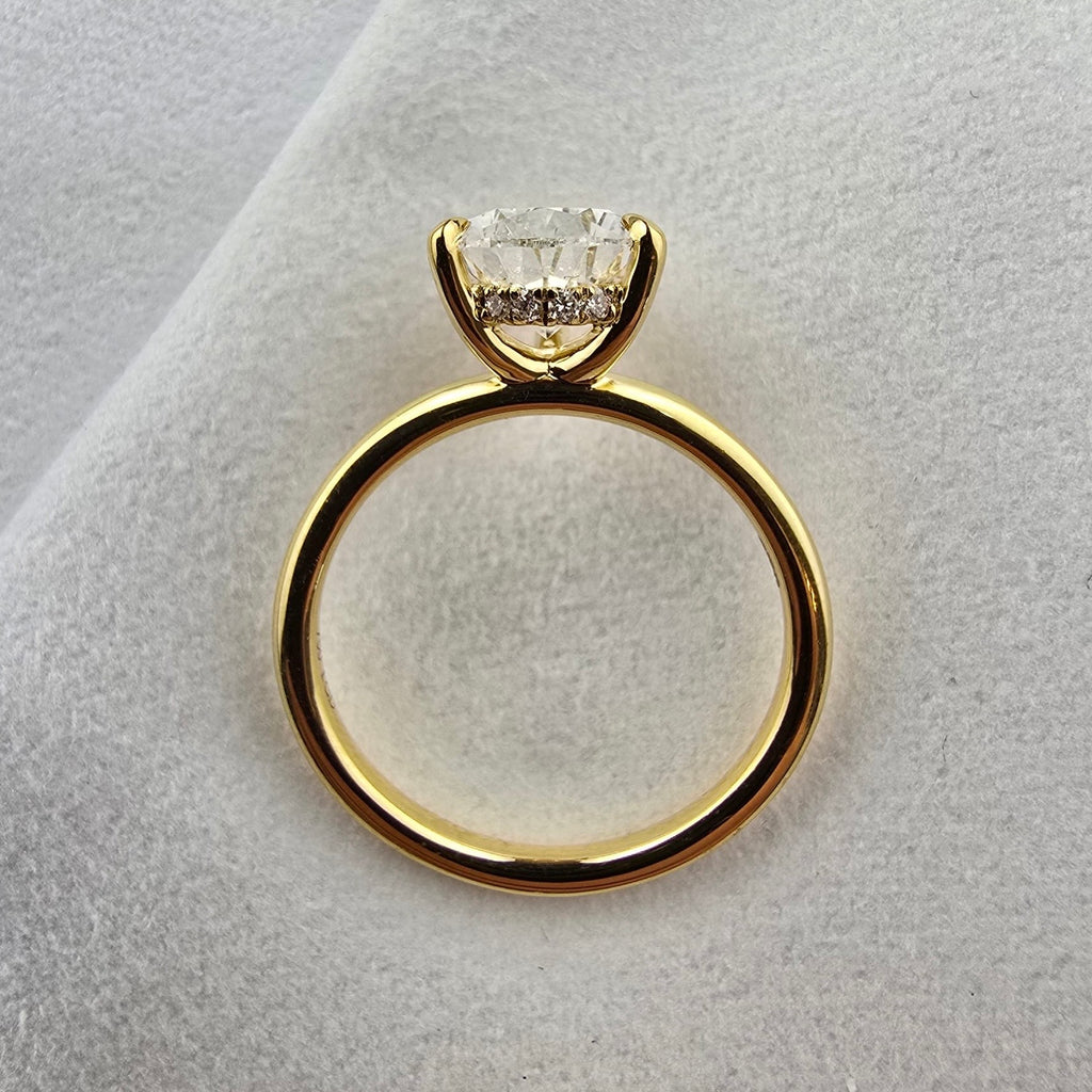 Lab Grown Pear Hidden Halo Solitaire