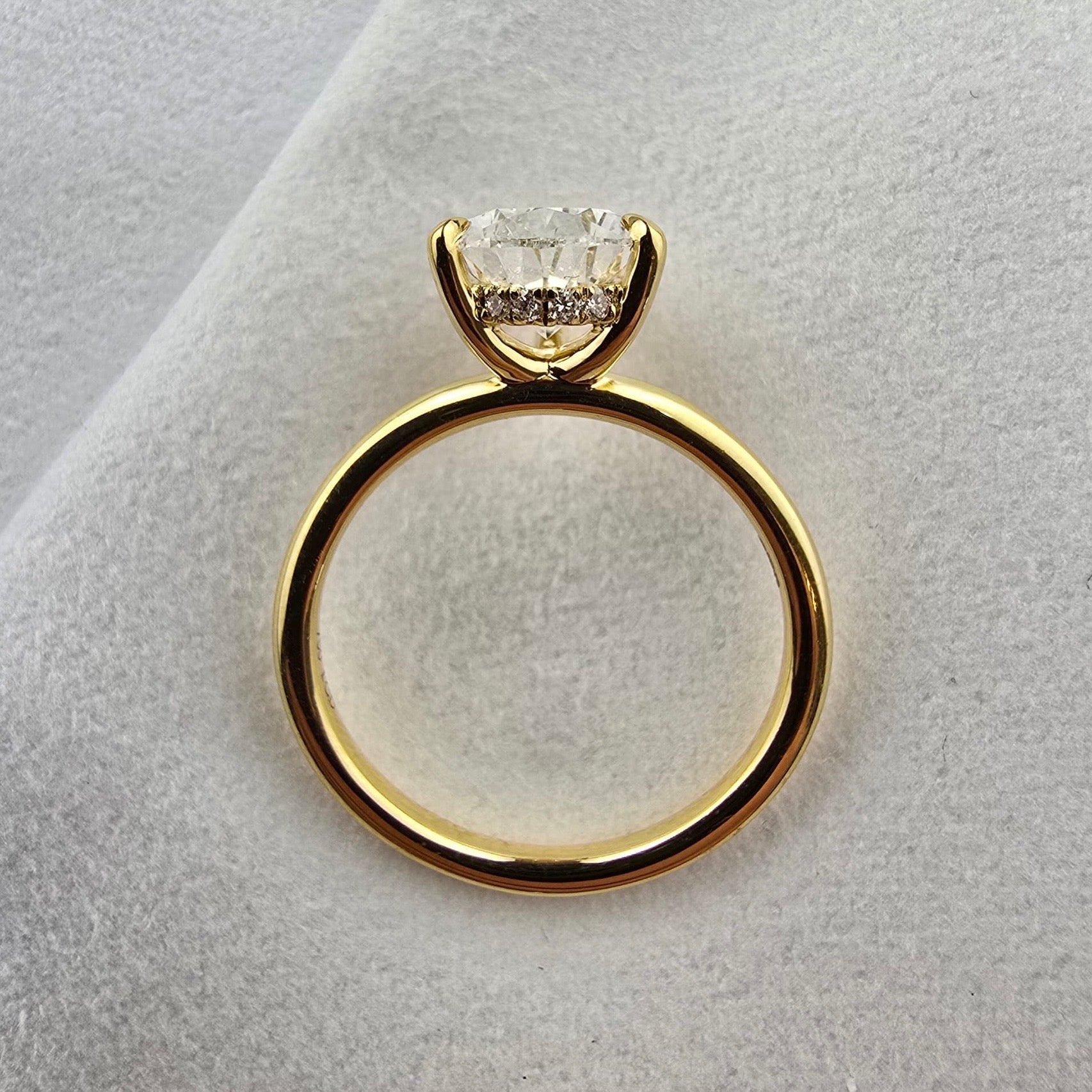 Lab Grown Pear Hidden Halo Solitaire