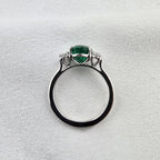 Oval Emerald and Diamond Trilogy Ring