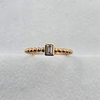 Beaded Solitaire Diamond Ring